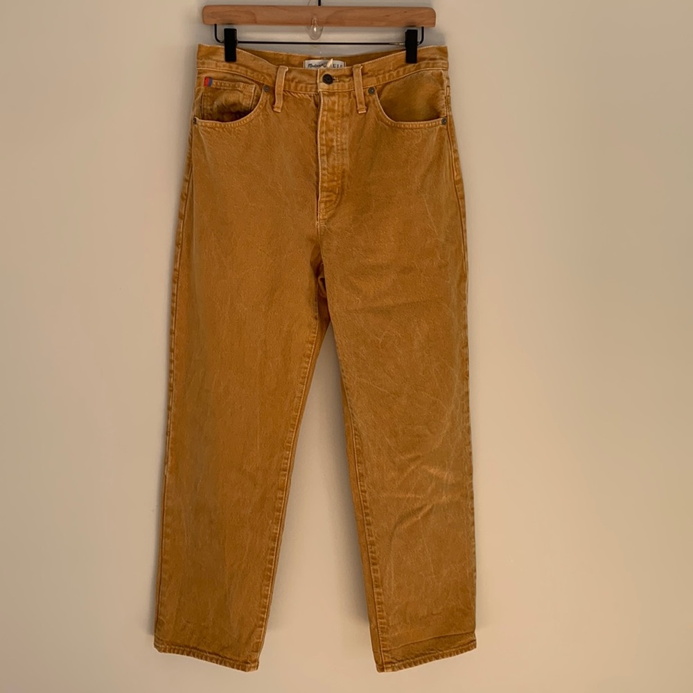 Madewell x Kule The Dad Jean Straight Leg Style MA203 Mustard Gold Fall Autumn